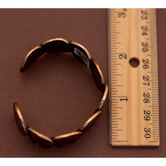 Vintage Antique Ancient Coins Cuff Bracelet 6 inch by Penny - U7 - Picture 3 of 3